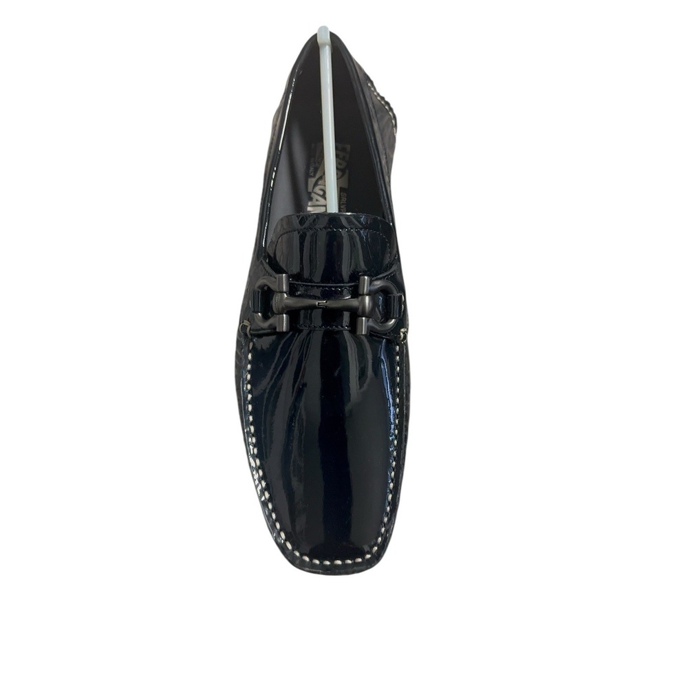 Salvatore‎ Ferragamo Parigi Cobalto Patent Leather Driver Loafers 6.5 EE New - Picture 2 of 10